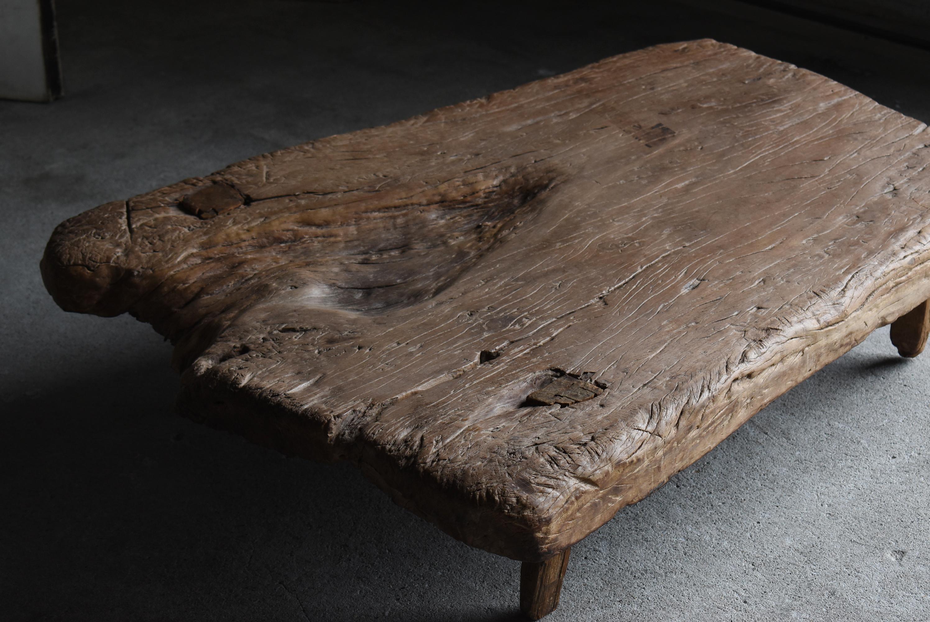 Woodwork Antique Primitive Low Table or Bench Late 19th Century