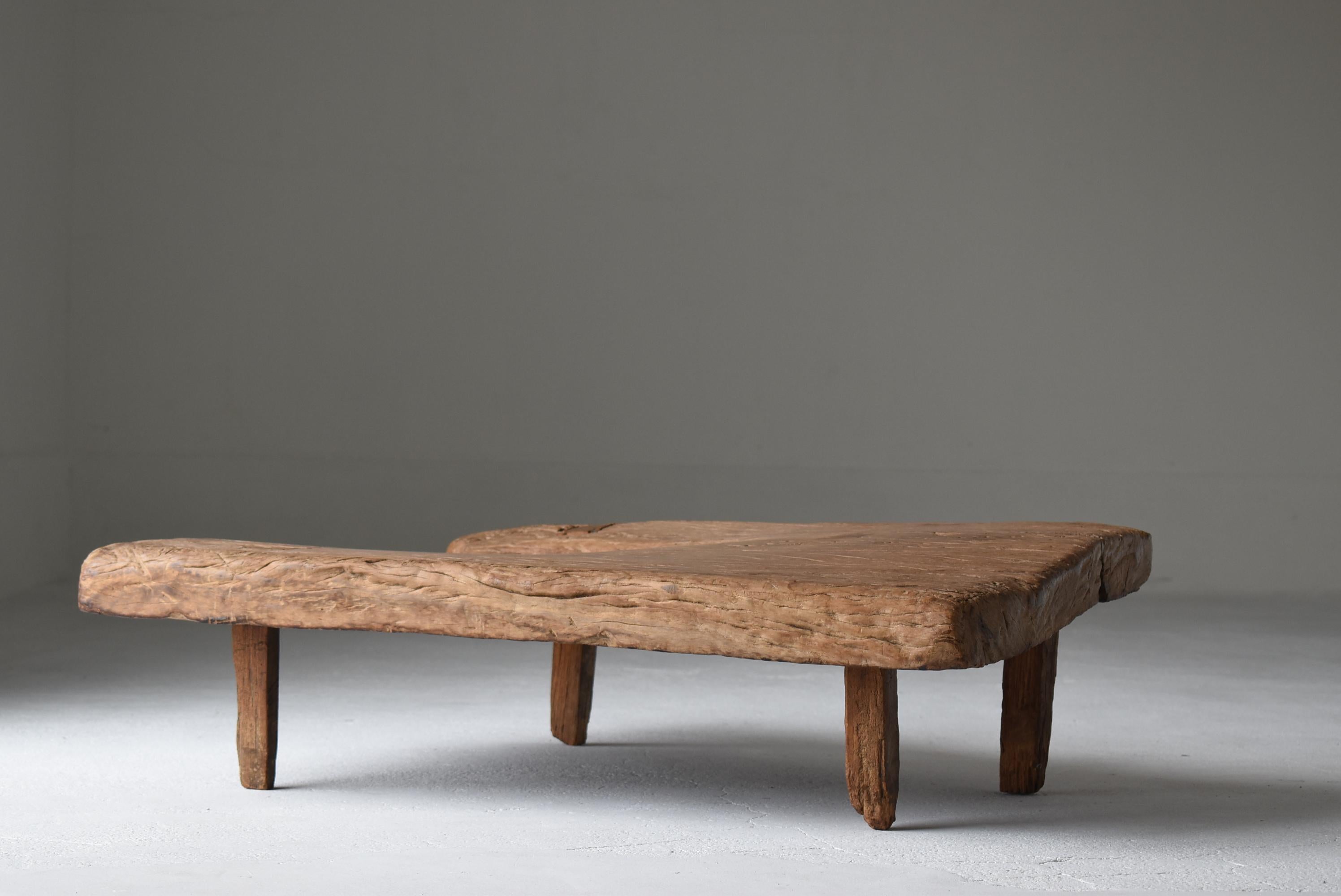 Teak Antique Primitive Low Table or Bench Late 19th Century