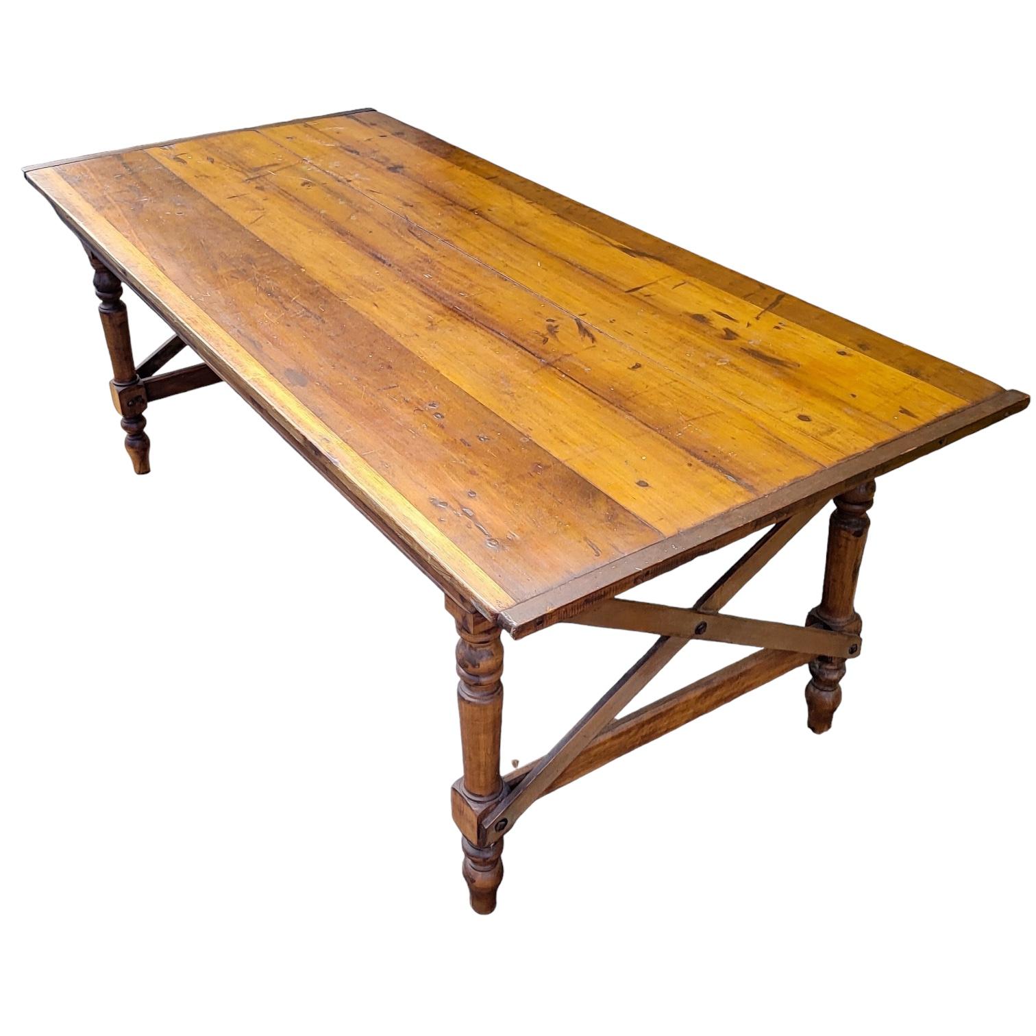 Antiker primitiver Bauern-/Esstisch oder Schreibtisch aus Ahornholz im Campaign-Stil im Zustand „Gut“ im Angebot in Kennesaw, GA
