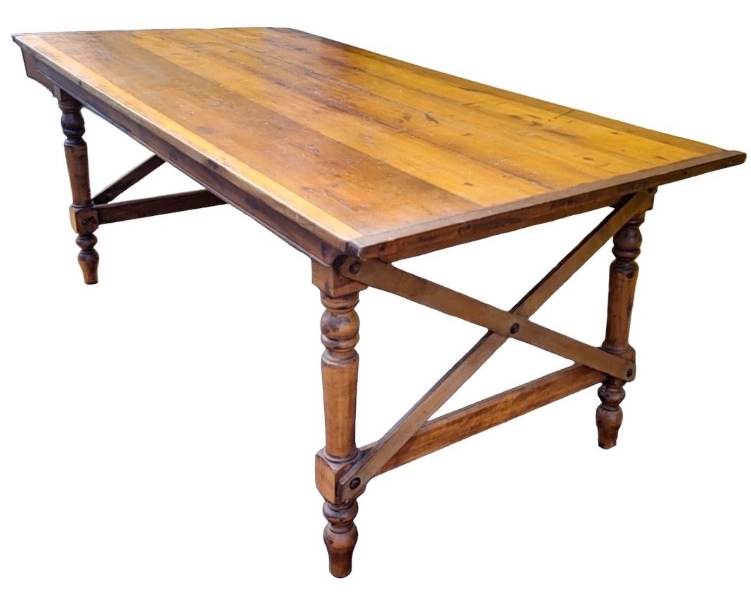 Antiker primitiver Bauern-/Esstisch oder Schreibtisch aus Ahornholz im Campaign-Stil im Angebot 2