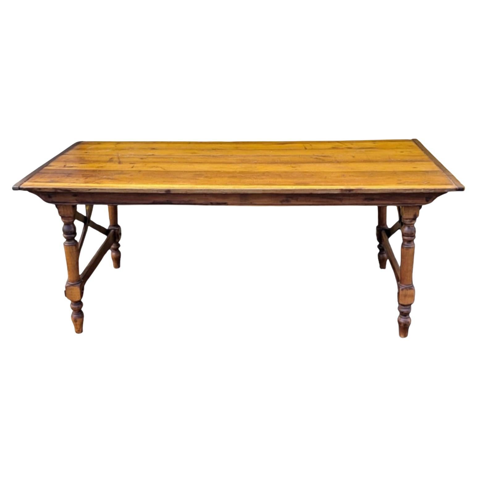 Antique Primitive Campaigner Maple Folding Farm / Dining Table Or Desk