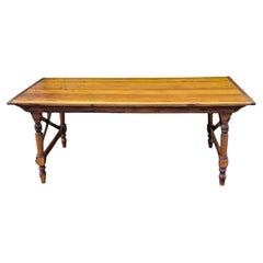 Antique Primitive Maple Campaign Style Folding Farm / Dining Table Or Desk