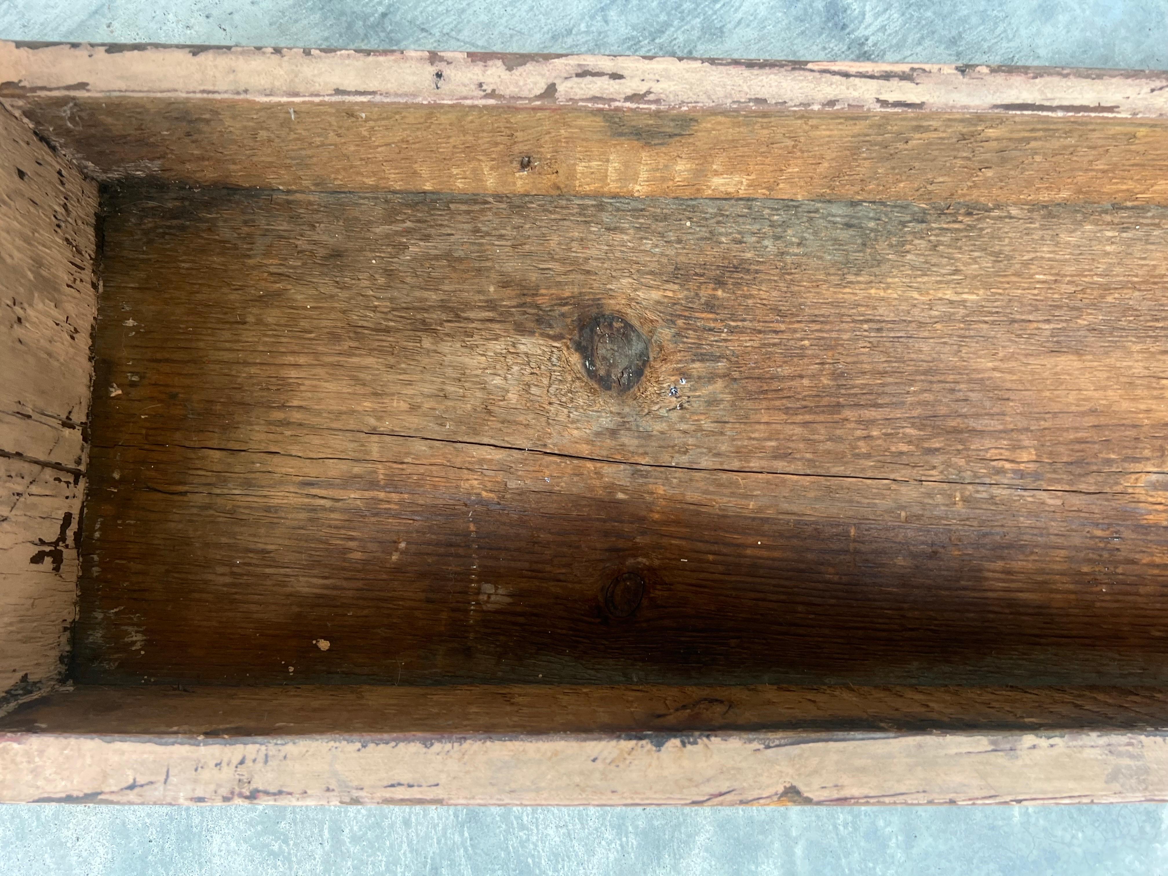 Antique Primitive Mortised Trestle Bench 1