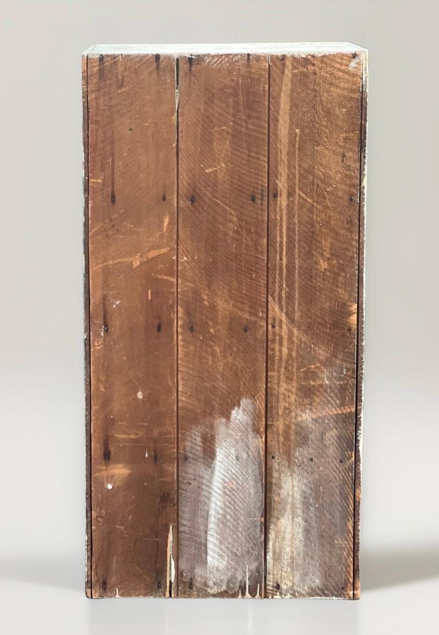 Antique Primitive Painted Wood Cupboard Cabinet with Glass Front Door 1