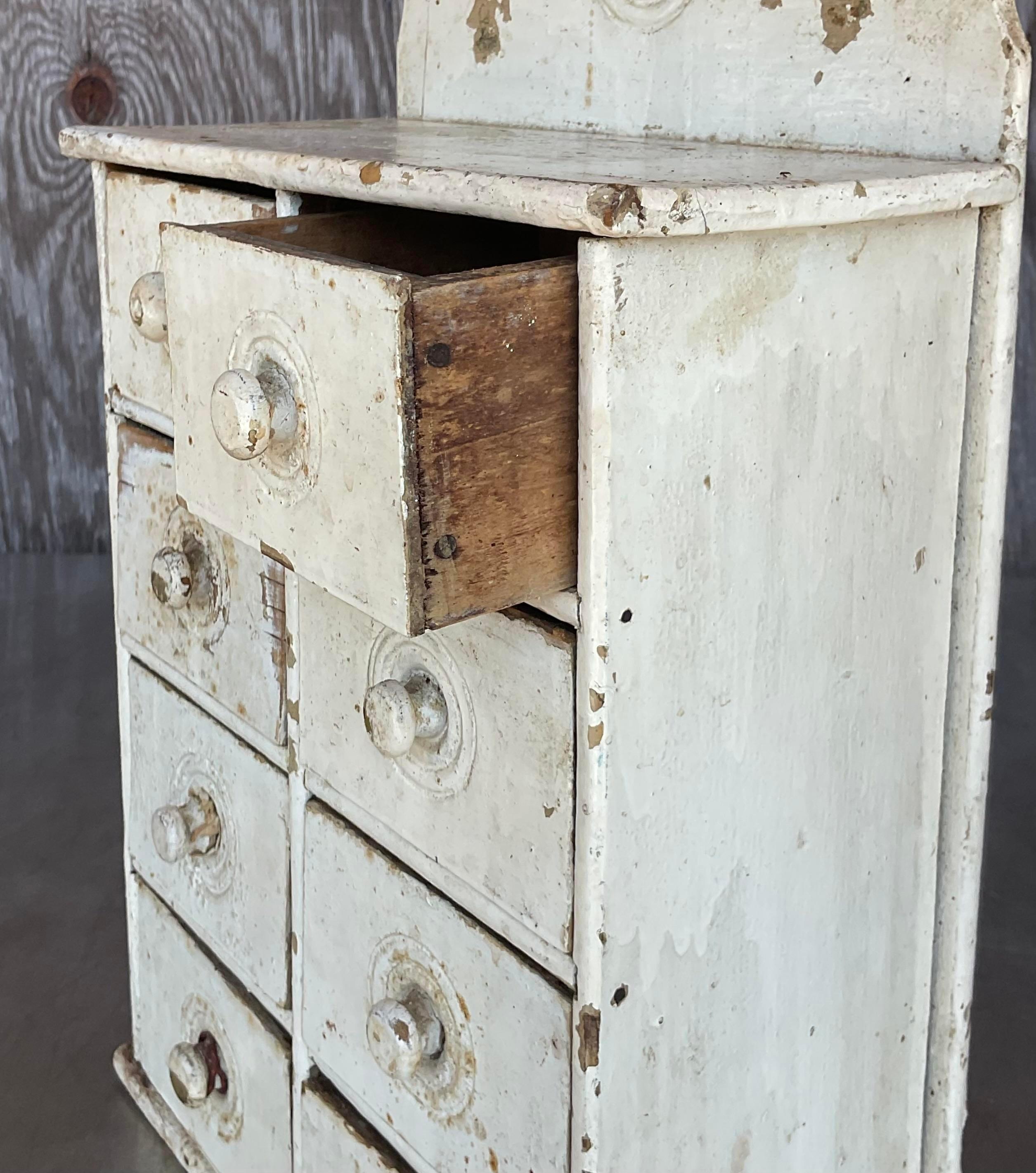 20th Century Antique Primitive Patinated Wall Cabinet For Sale