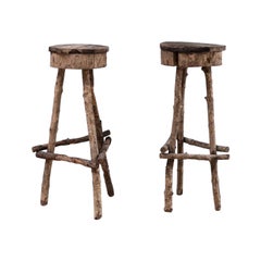 Antique Primitive Pedestal Table from France