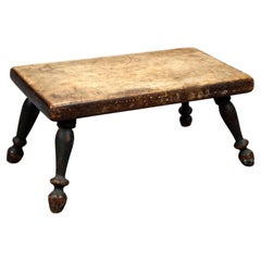 Antique & Primitive Pegged Cherry Cow Milking Barn Stool, Circa 1860