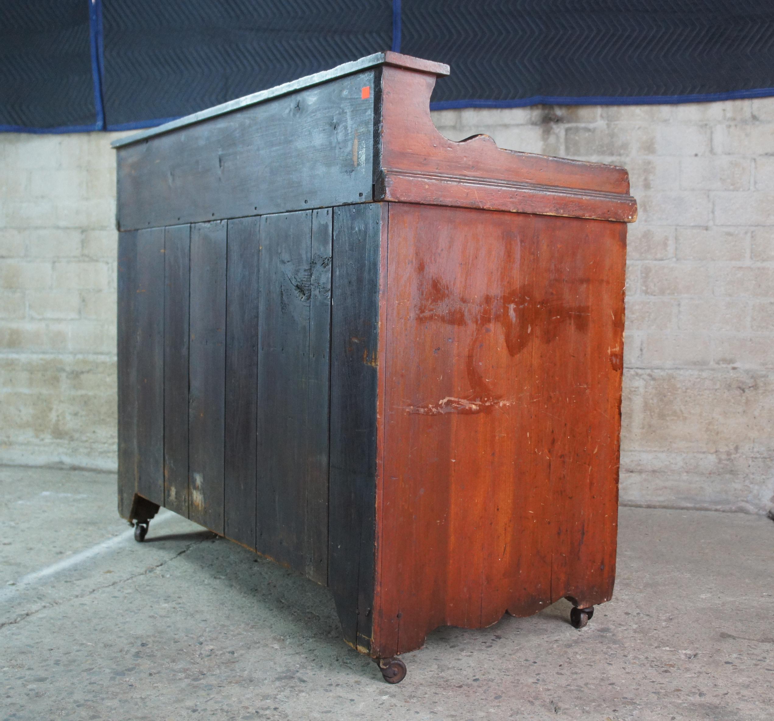 Antique Pennsylvania Pine Farmhouse Dry Sink Washstand Bar Cabinet 2