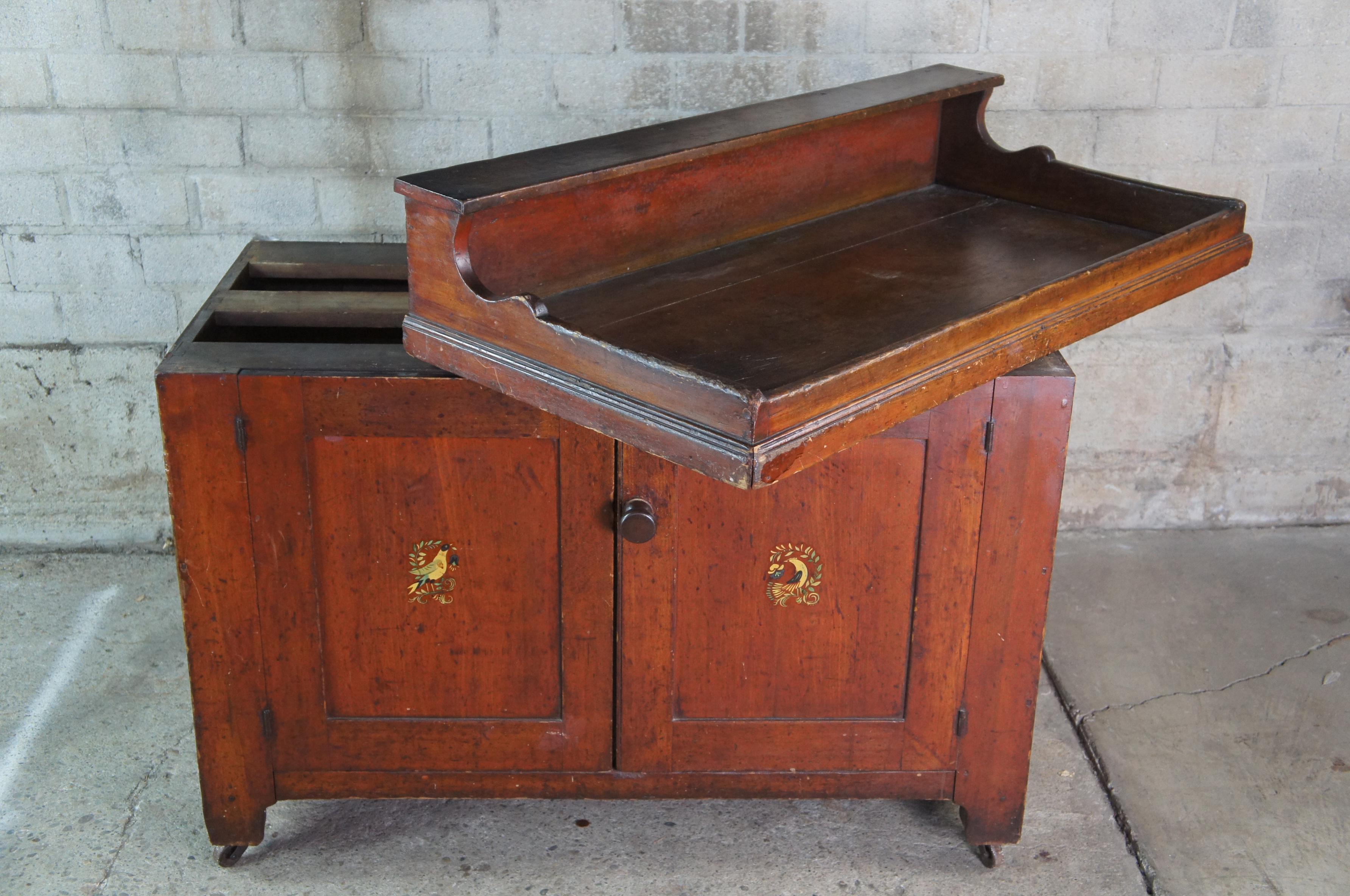 Antique Pennsylvania Pine Farmhouse Dry Sink Washstand Bar Cabinet 3