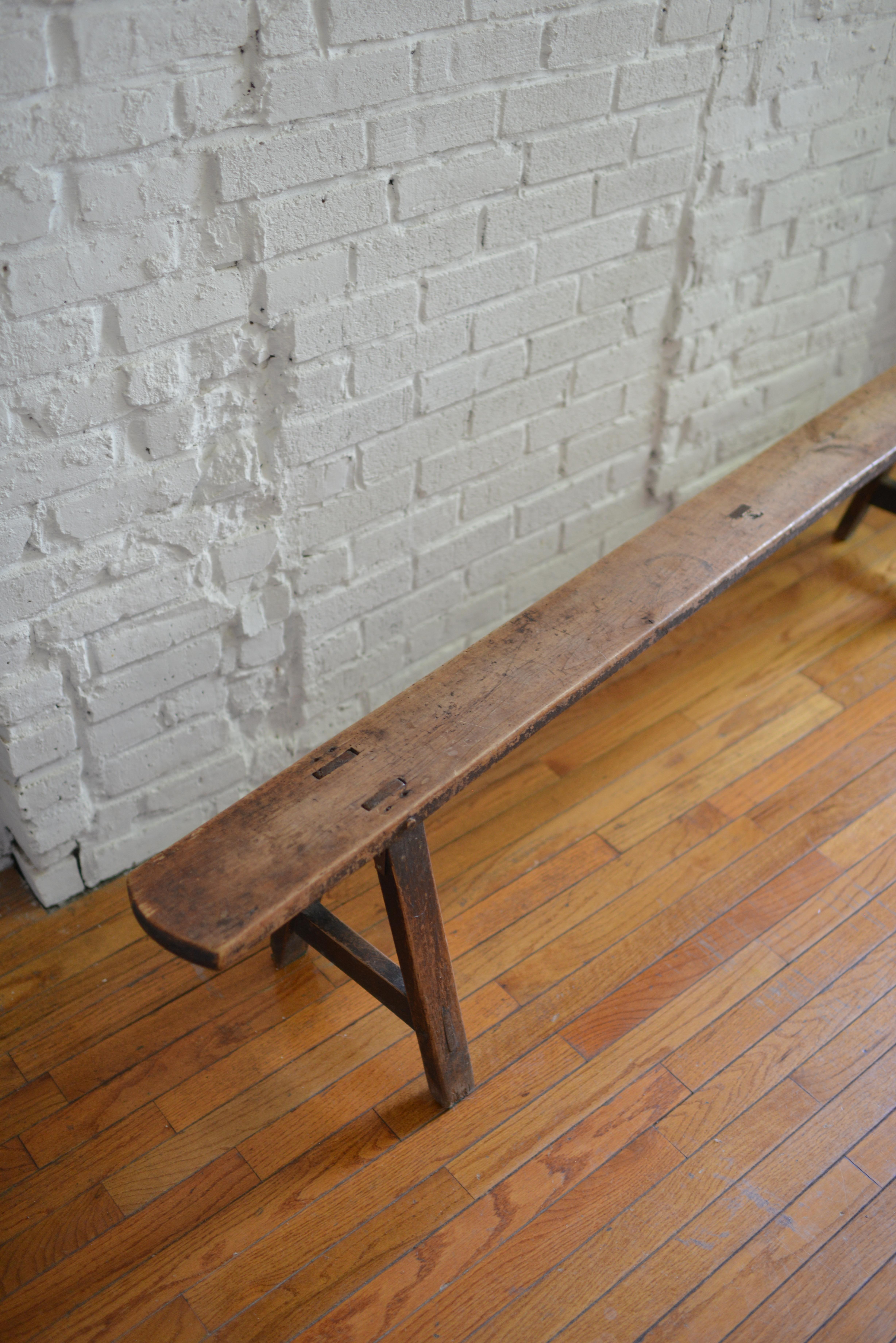 Antique Primitive Pine Bench 3