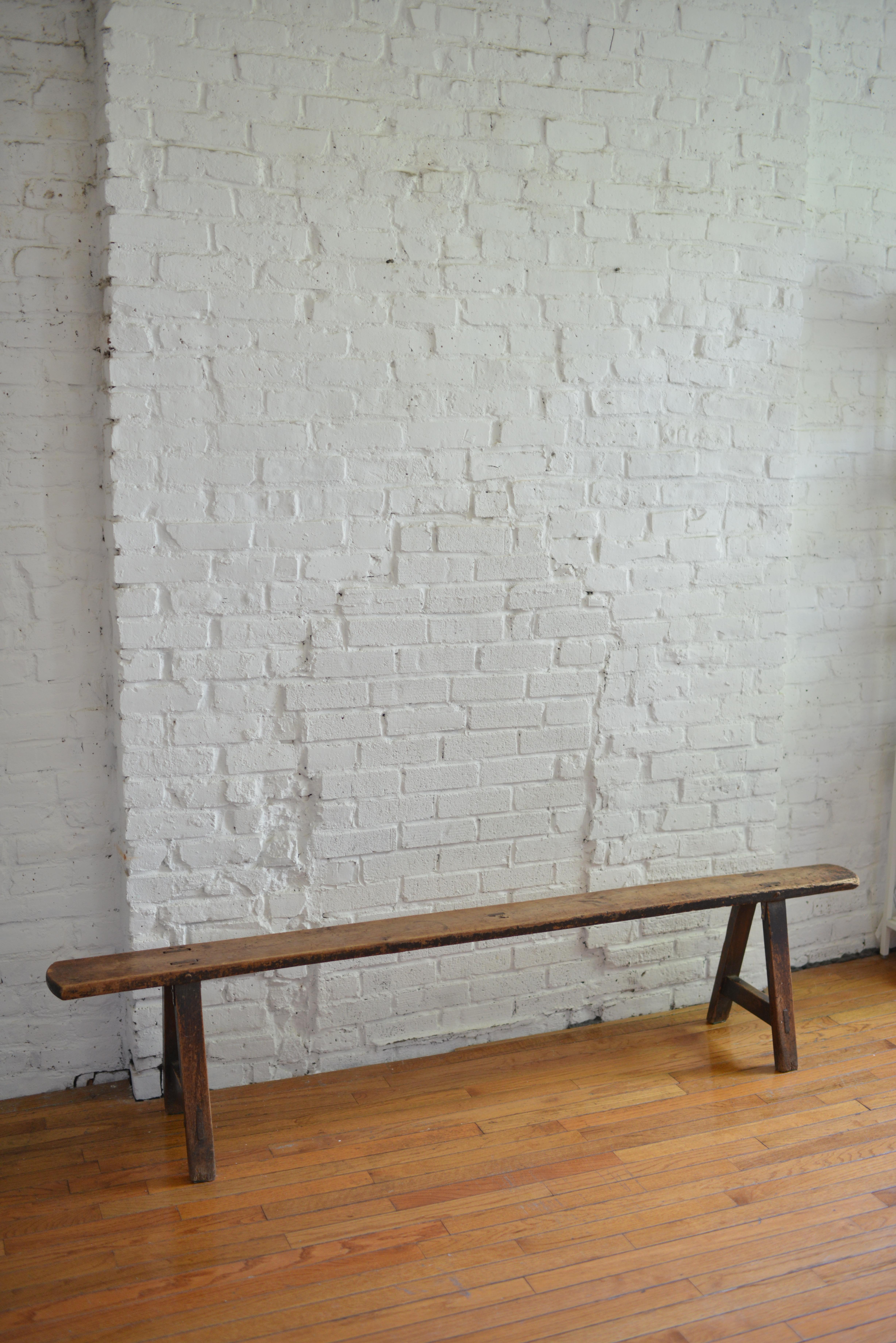 Antique Primitive Pine Bench In Good Condition In Brooklyn, NY