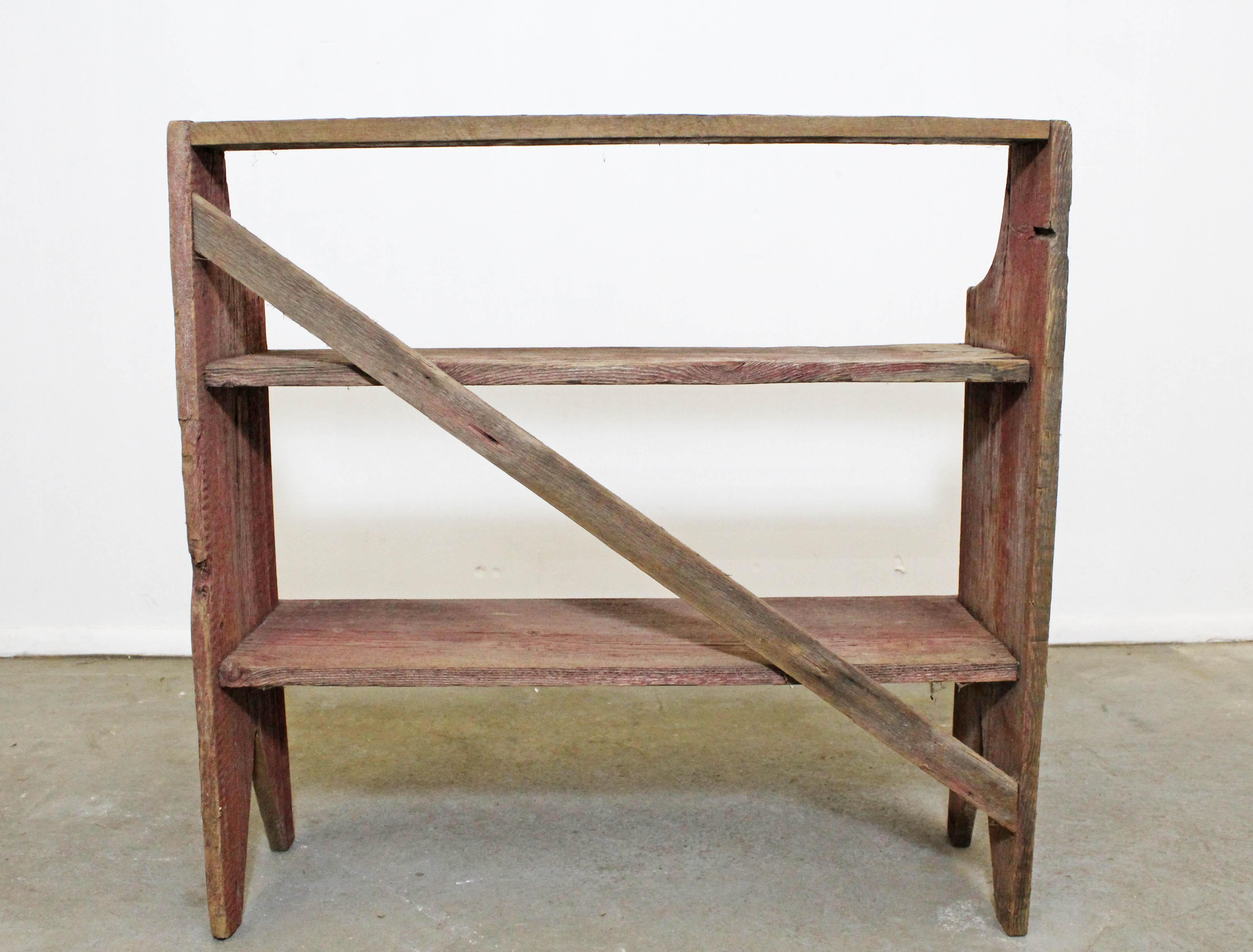 Antique Primitive Potting Bench Book Shelf 1