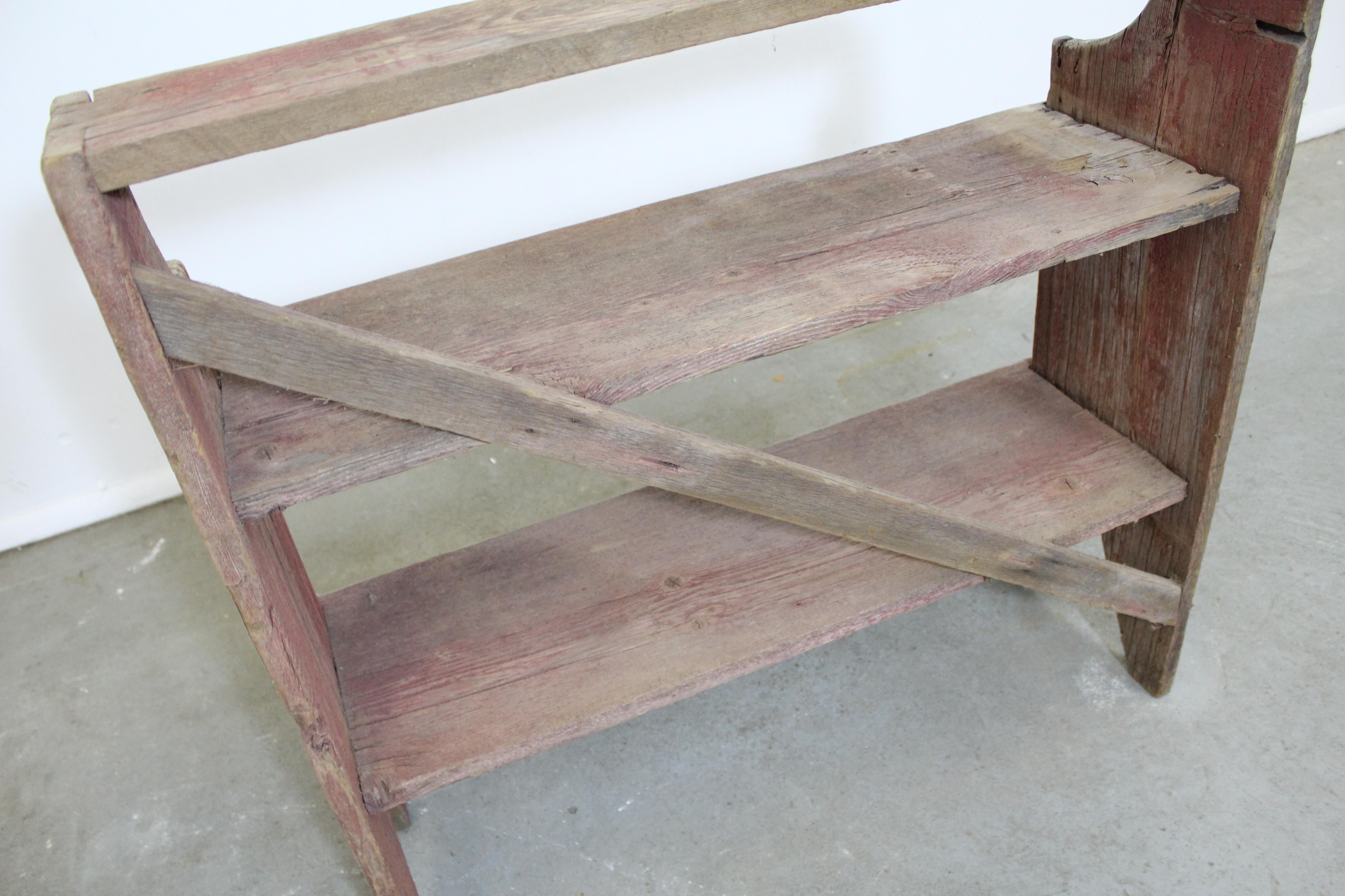 Antique Primitive Potting Bench Book Shelf 2