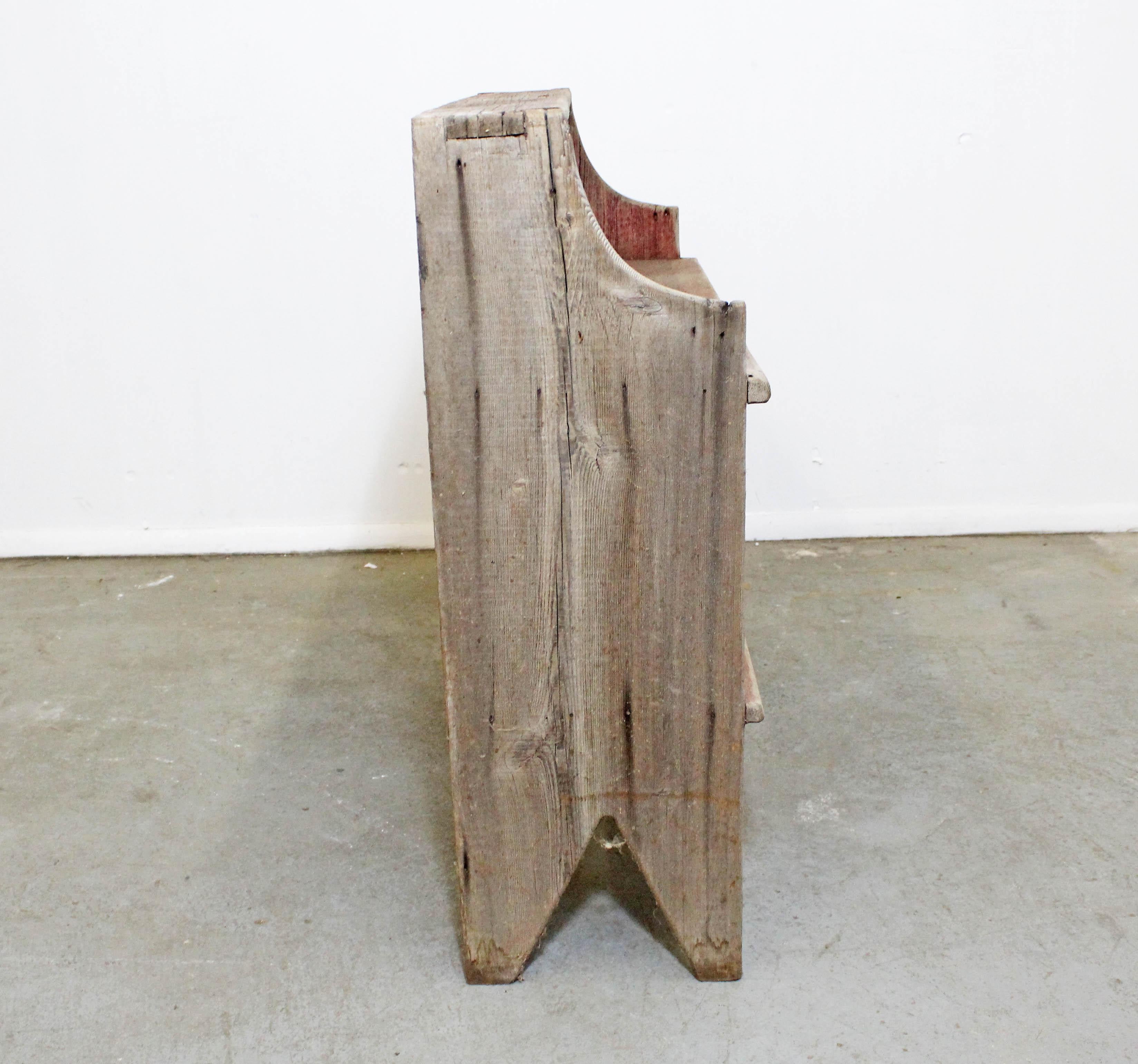 Wood Antique Primitive Potting Bench Book Shelf