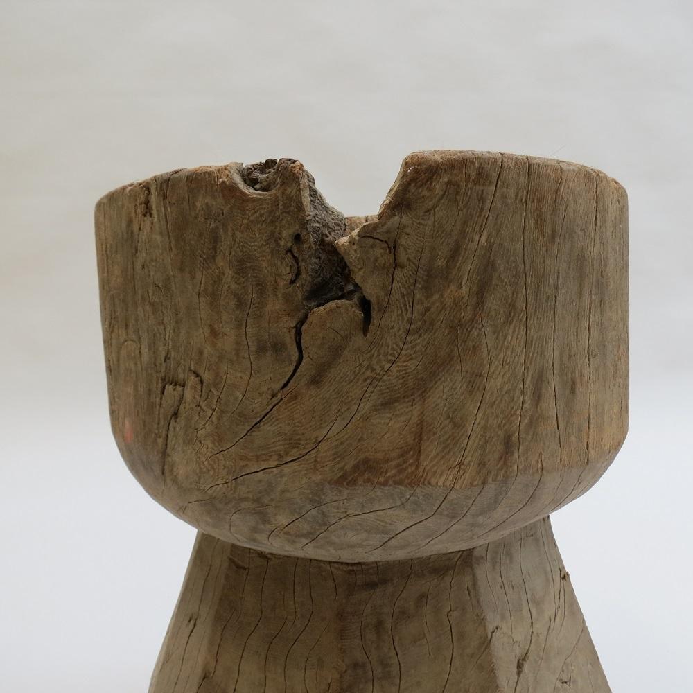Antique Primitive Rustic African Mortar Stool im Angebot 3