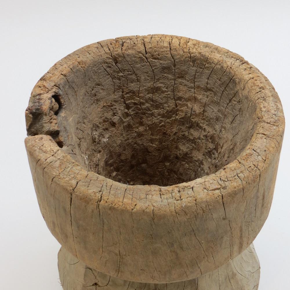 Antique Primitive Rustic African Mortar Stool (Handgeschnitzt) im Angebot