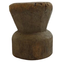Antique Primitive Rustic African Mortar Stool