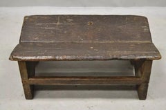 Antike primitive rustikalen Französisch Land solide Planke Holz Fußhocker Hocker Ottoman