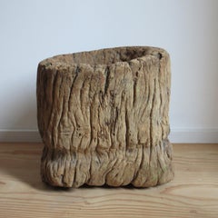 Grand porte-plantes rustique primitif antique Mortar African