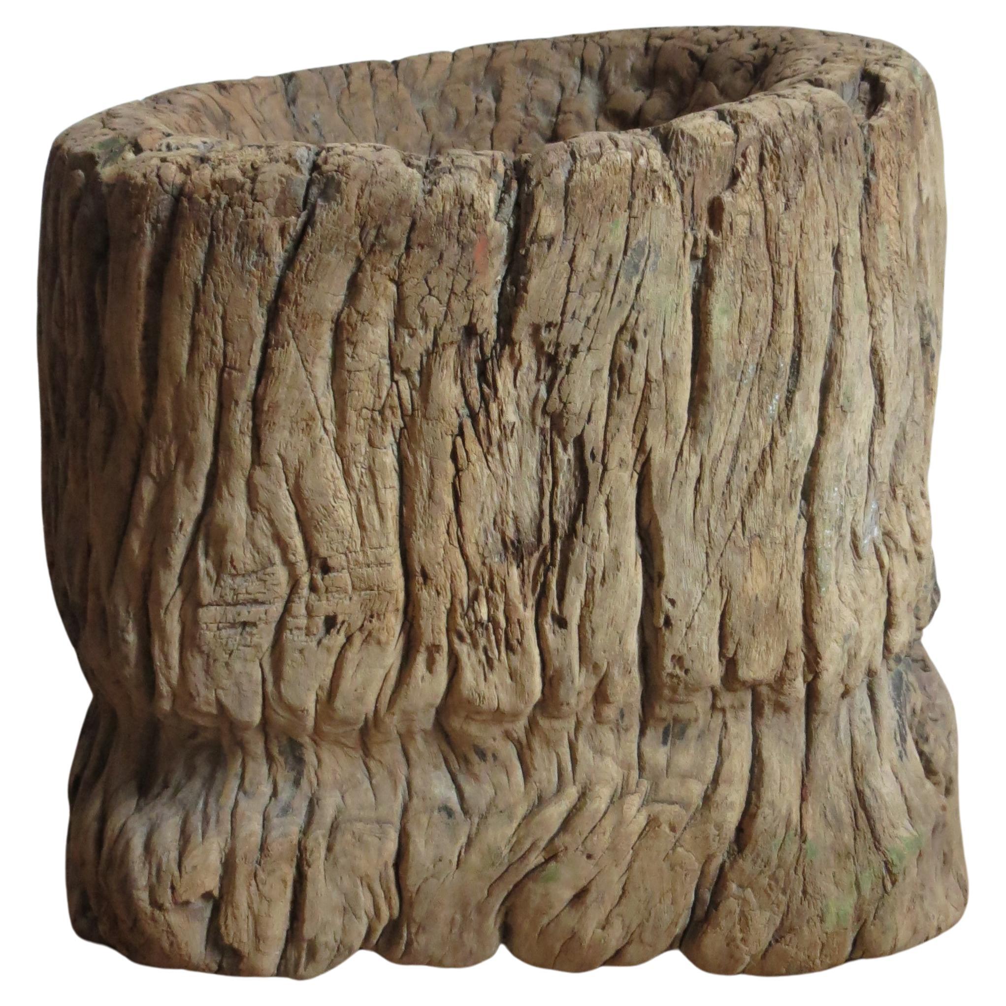 Antique Primitive Rustic Large Plant holder Mortar African