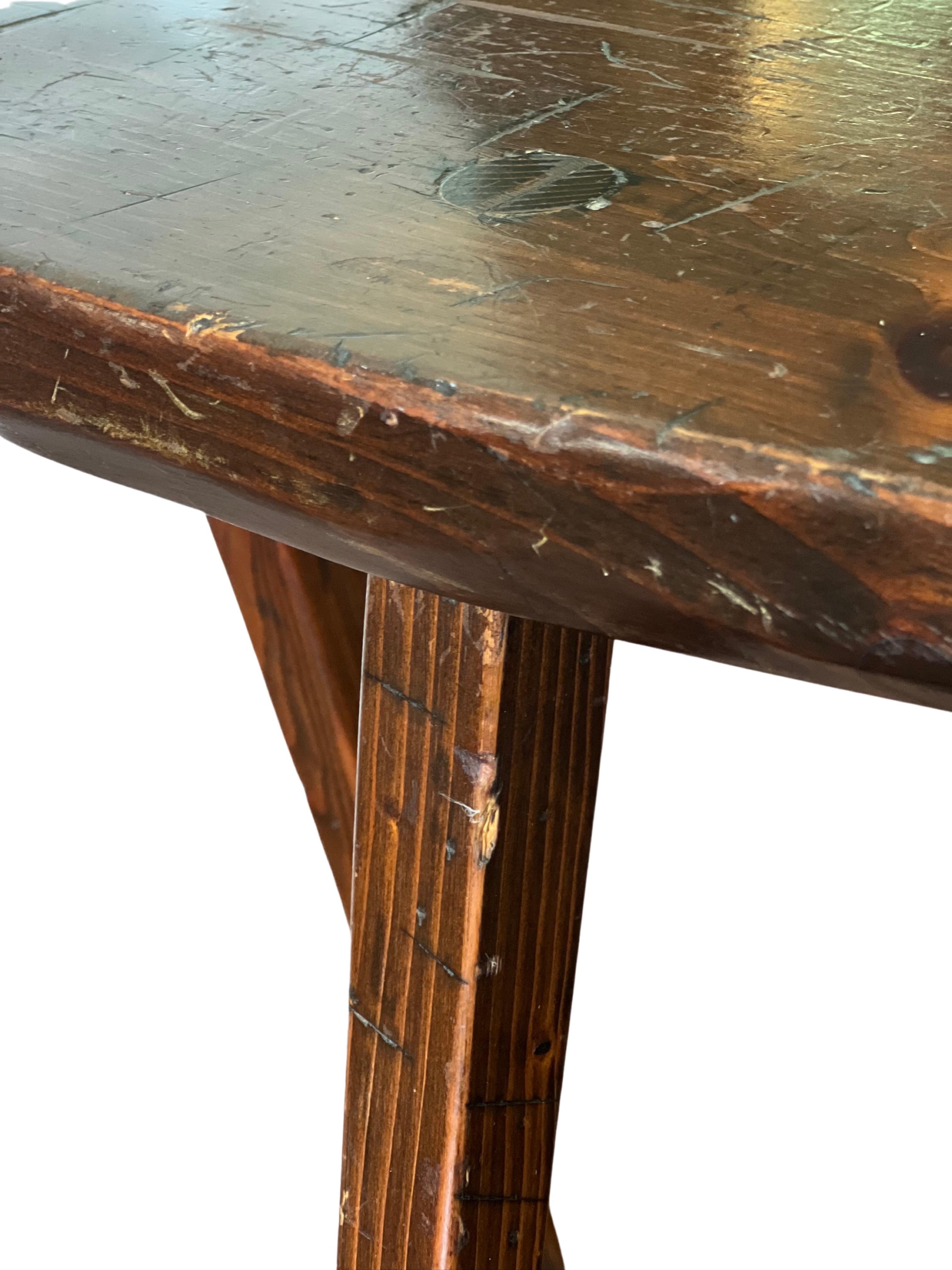 Antique Primitive, Rustic Organic Form Live Edge Side Table For Sale 2
