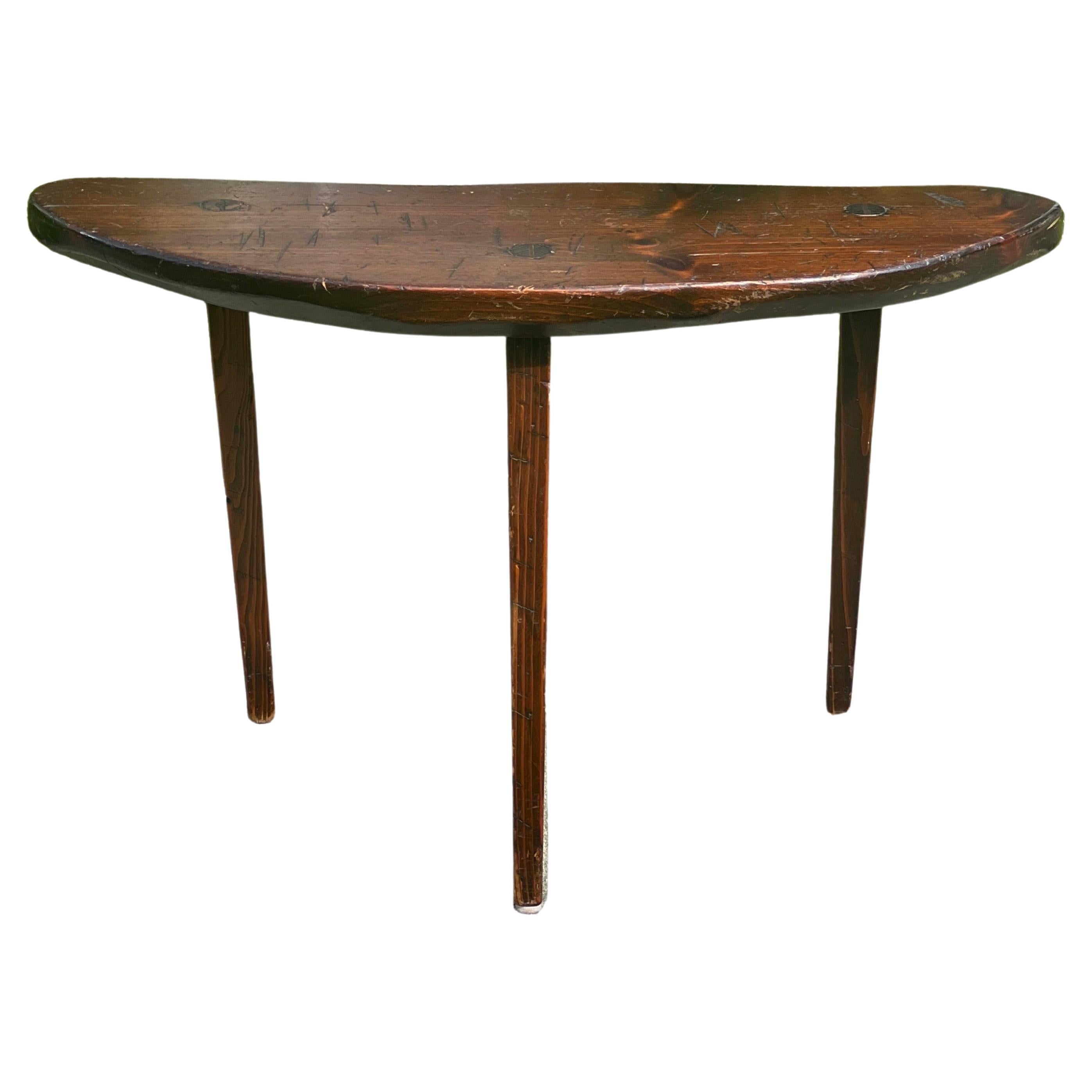 Antique Primitive, Rustic Organic Form Live Edge Side Table For Sale