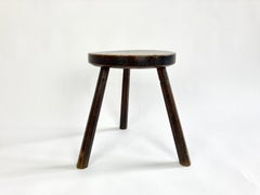 Antique primitive rustic Welsh farmhouse stool, circa 1900