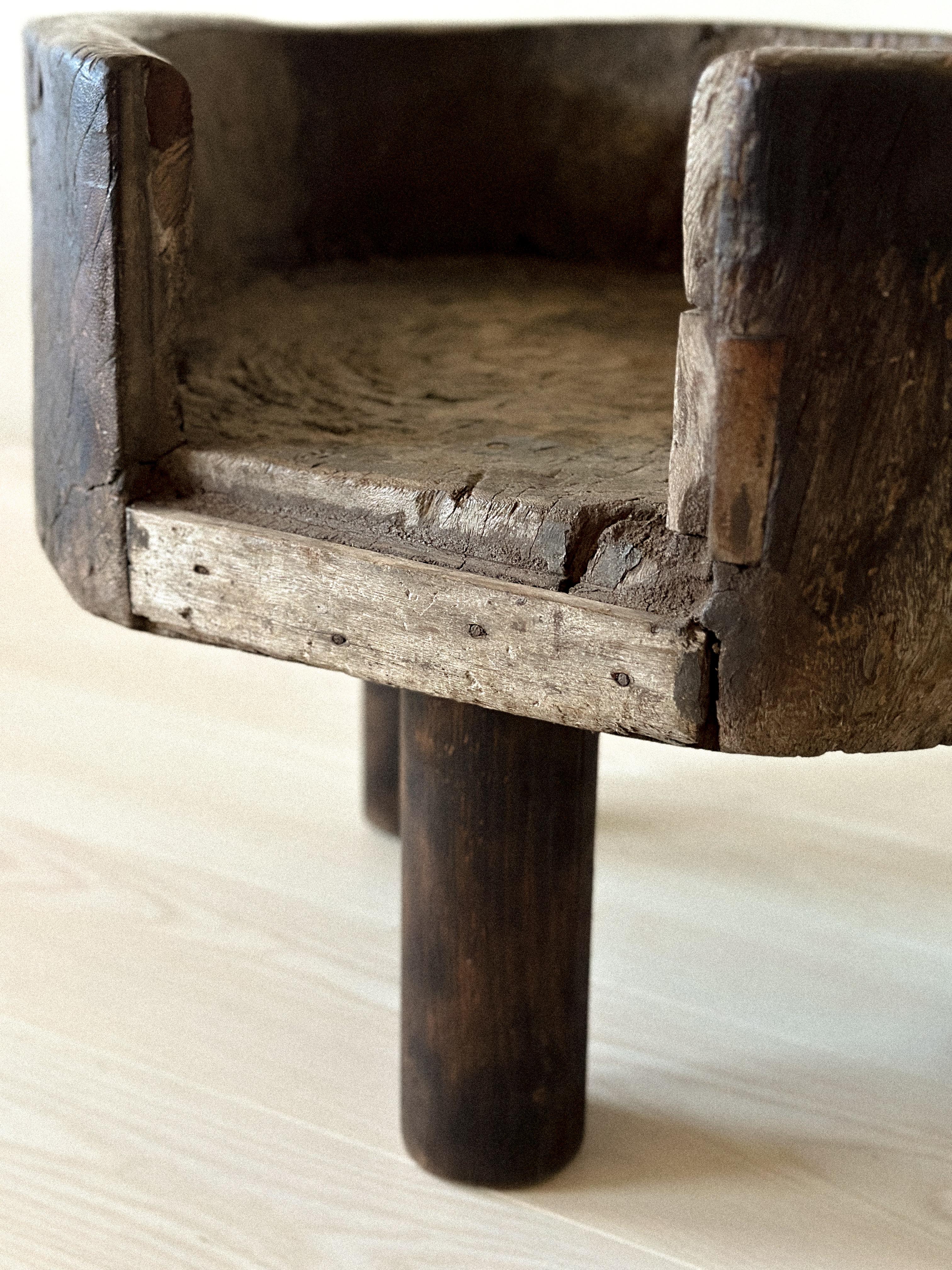 Antique Primitive Side Table, Scandinavian Wabi Sabi, c 1600s For Sale 3