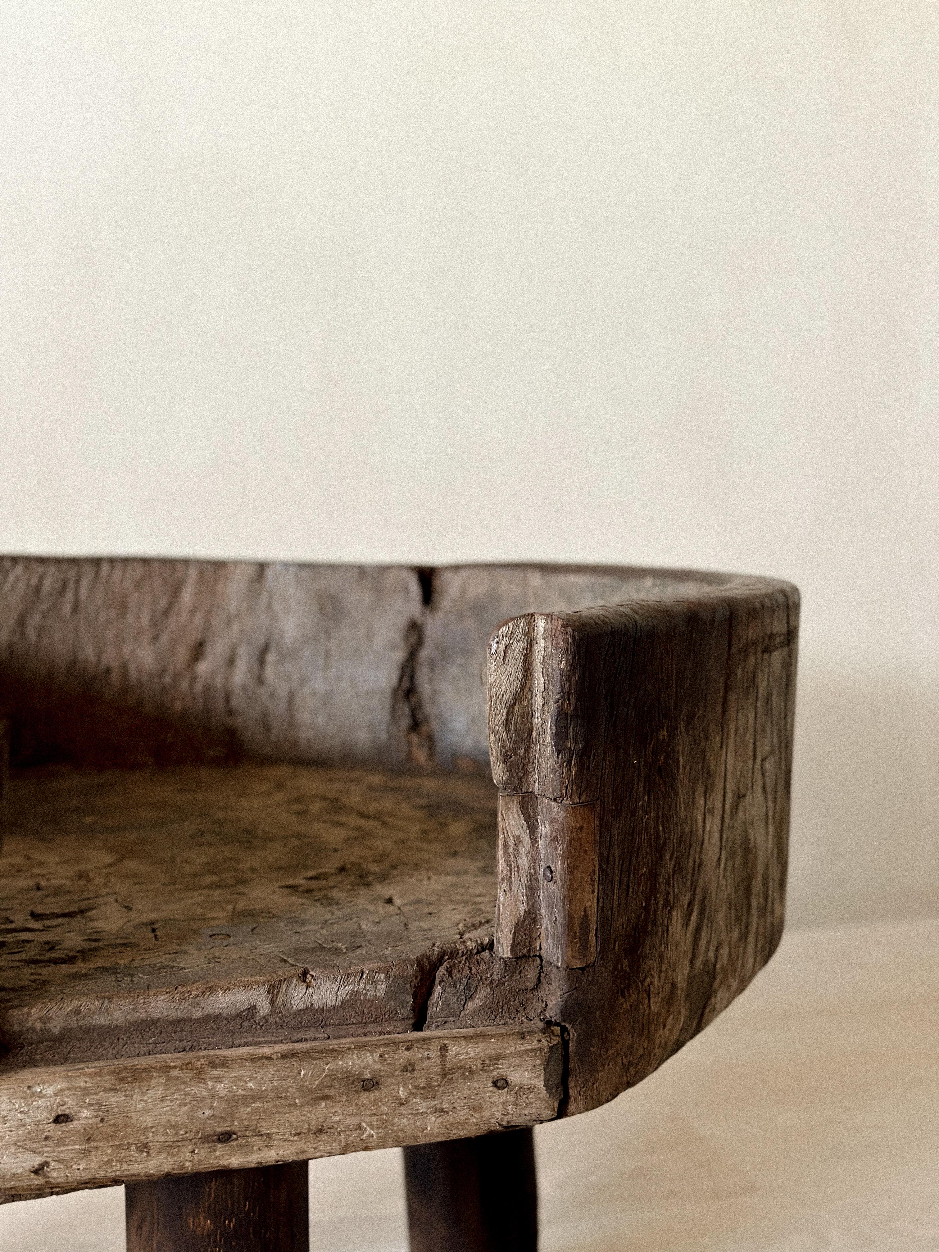 Antique Primitive Side Table, Scandinavian Wabi Sabi, c 1600s For Sale 7