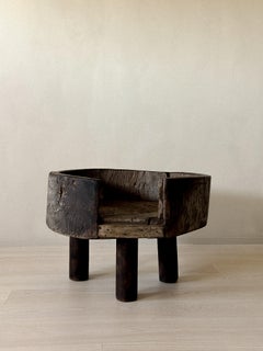 Antique Primitive Side Table, Scandinavian Wabi Sabi, c 1600s