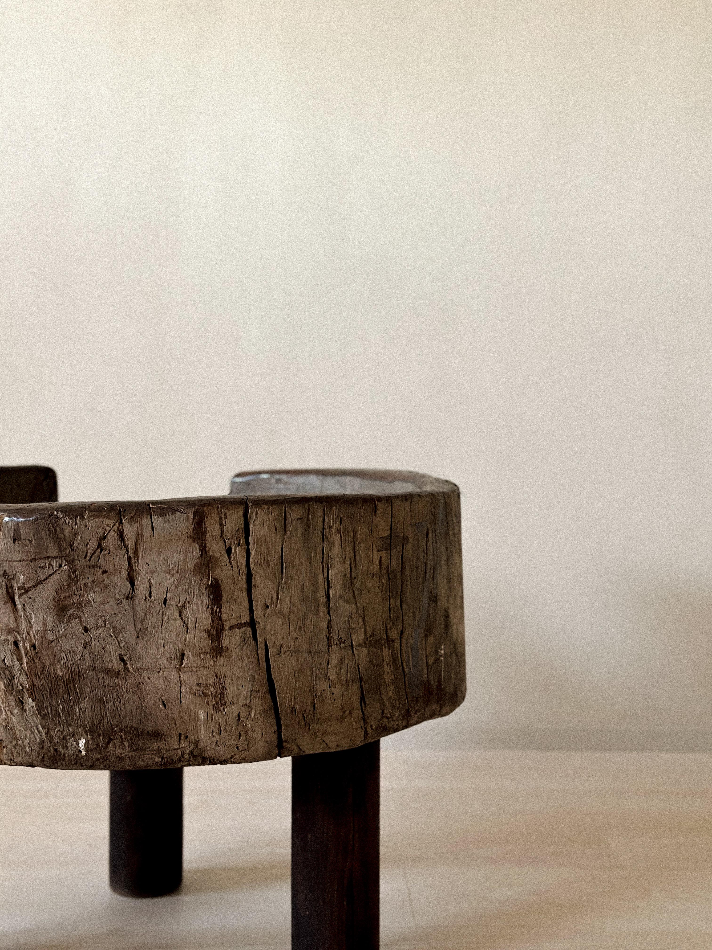 Hand-Crafted Antique Primitive Side Table, Scandinavian Wabi Sabi, c 1600s For Sale