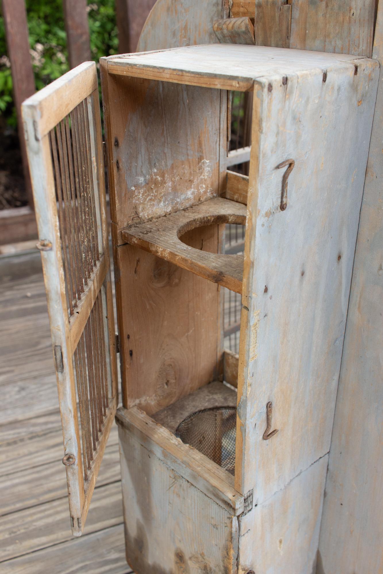 Antique Primitive Spanish Wood & Iron Bird Cage 10