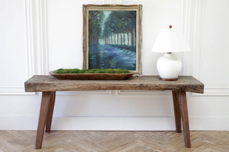 Antique Primitive Style Wood Console, Primitive Sofa Table Furniture