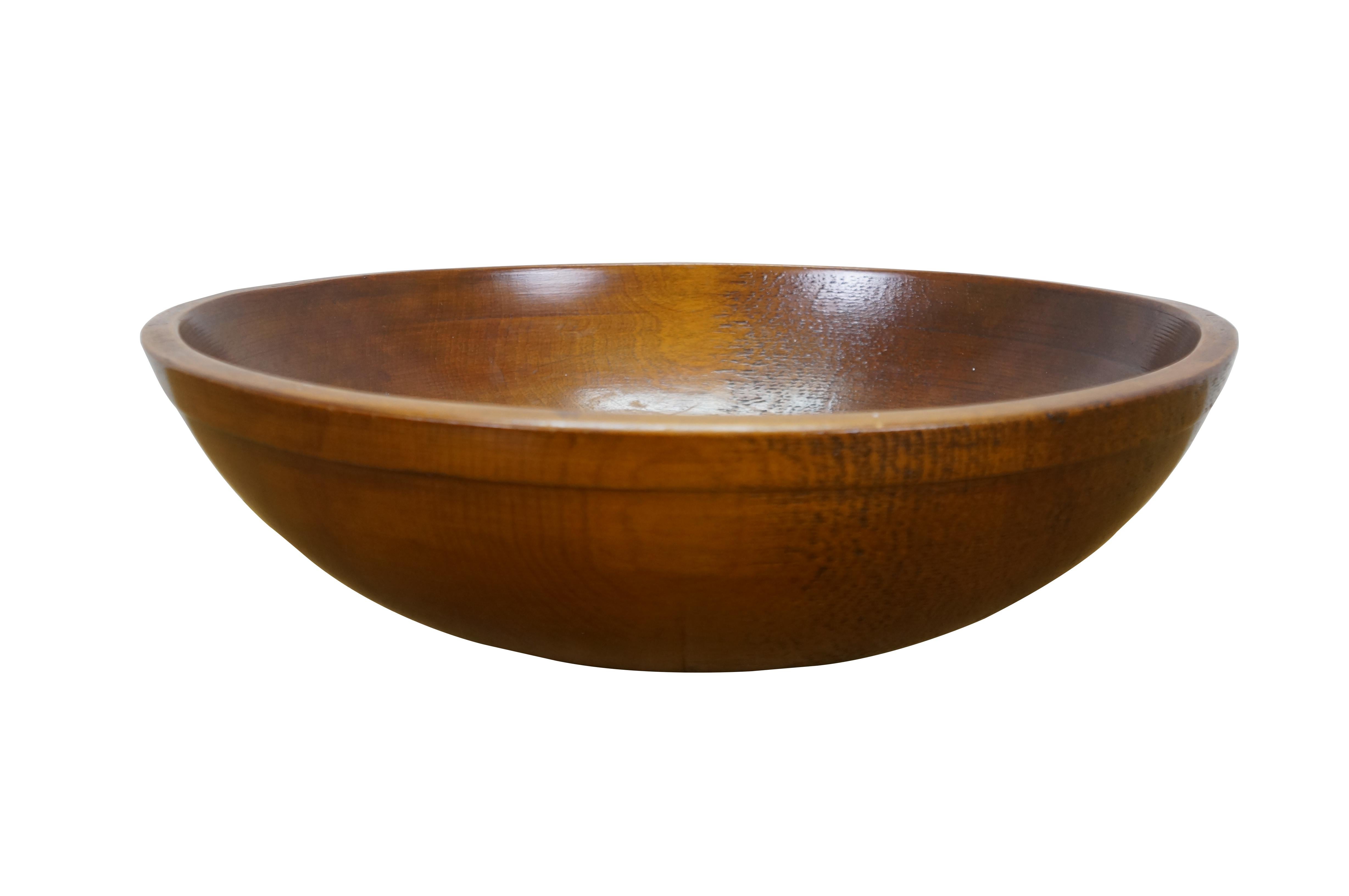 American Antique Primitive Turned Maple Wood Farmhouse Dough Mixing Bowl 18
