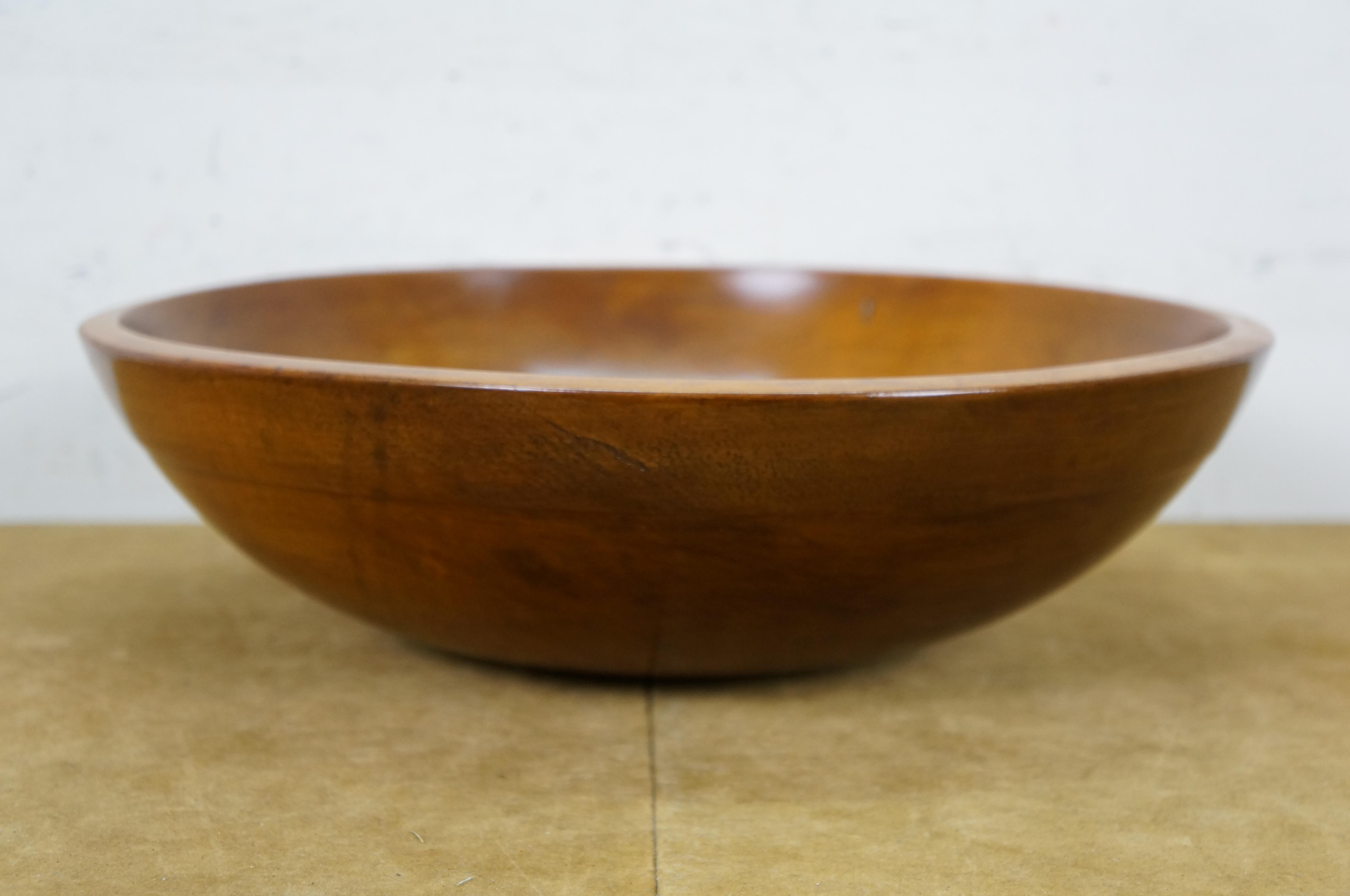 20th Century Antique Primitive Turned Maple Wood Farmhouse Dough Mixing Bowl Treen 15