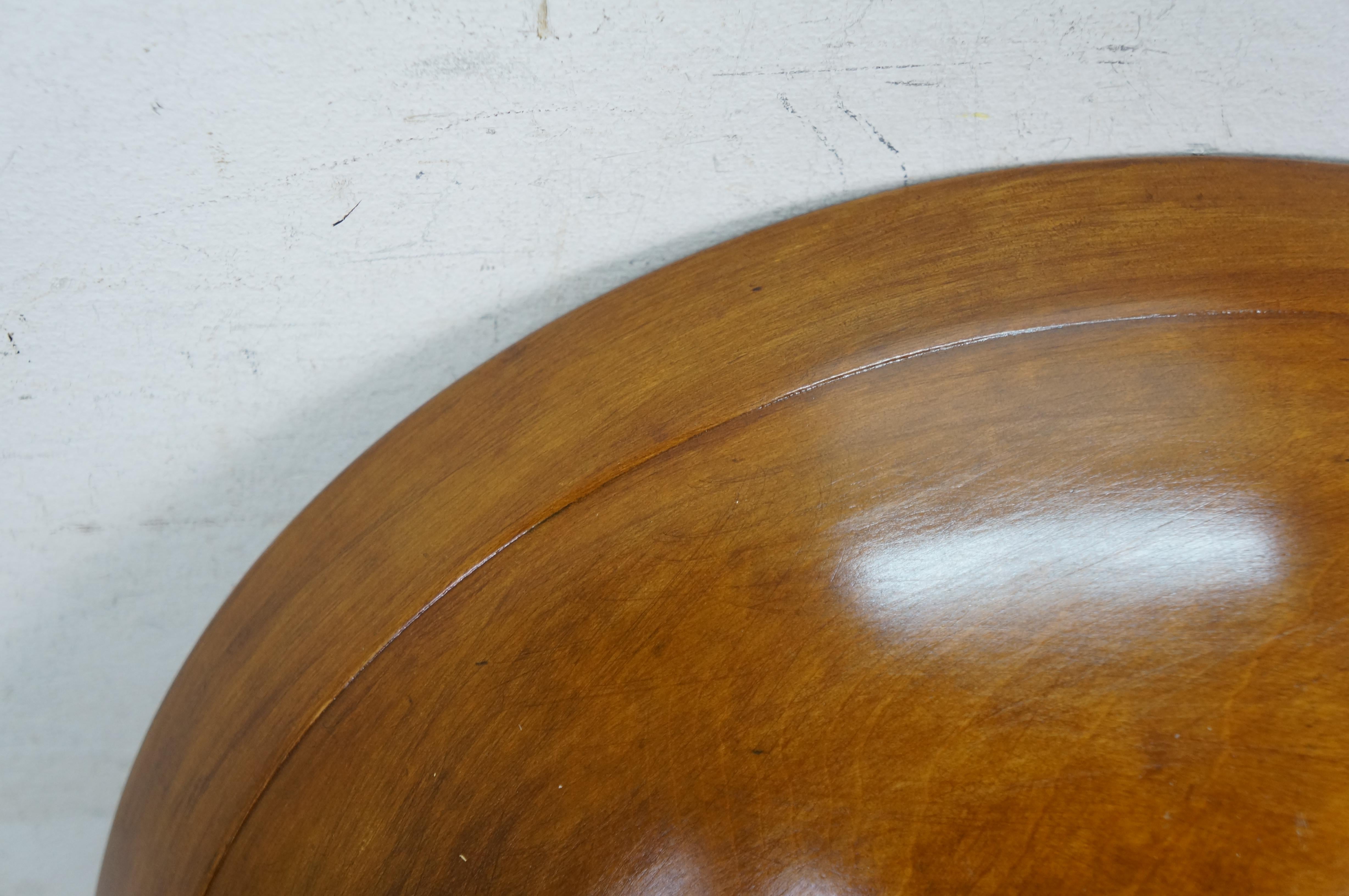 Antique Primitive Turned Maple Wood Farmhouse Dough Mixing Bowl Treen 15