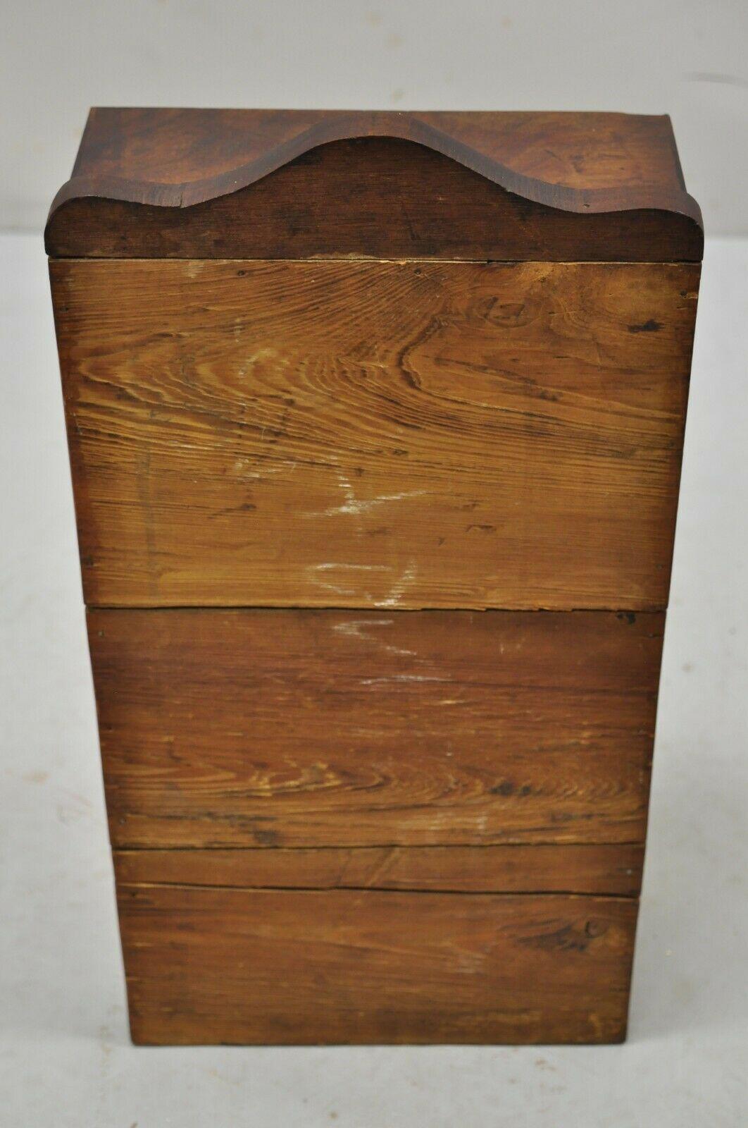 Antique Primitive Walnut Spice Cabinet Small Apothecary Chest 8 Drawers 1