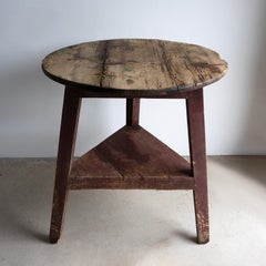 Table de criquet primitive galloise ancienne en pin peint, début du 19ème siècle