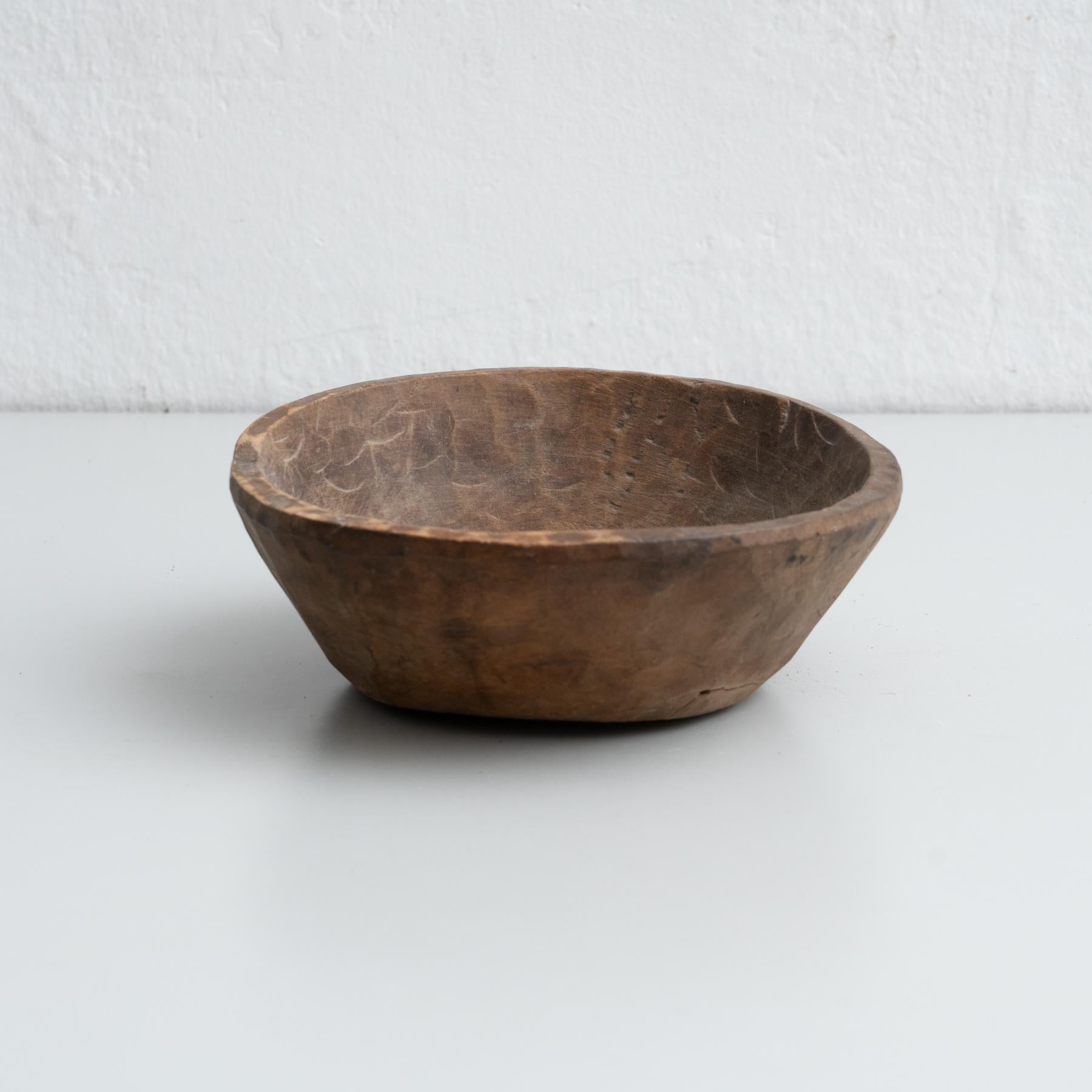 Antike primitive Wood Bowl, um 1960 im Angebot 4