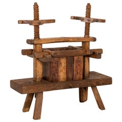 Antique Primitive Wood Wine Press, circa 1880