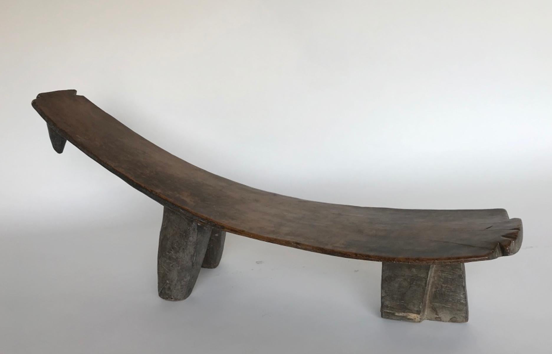 Burkinabe Antique Wooden Bench by the Lobi People of Africa