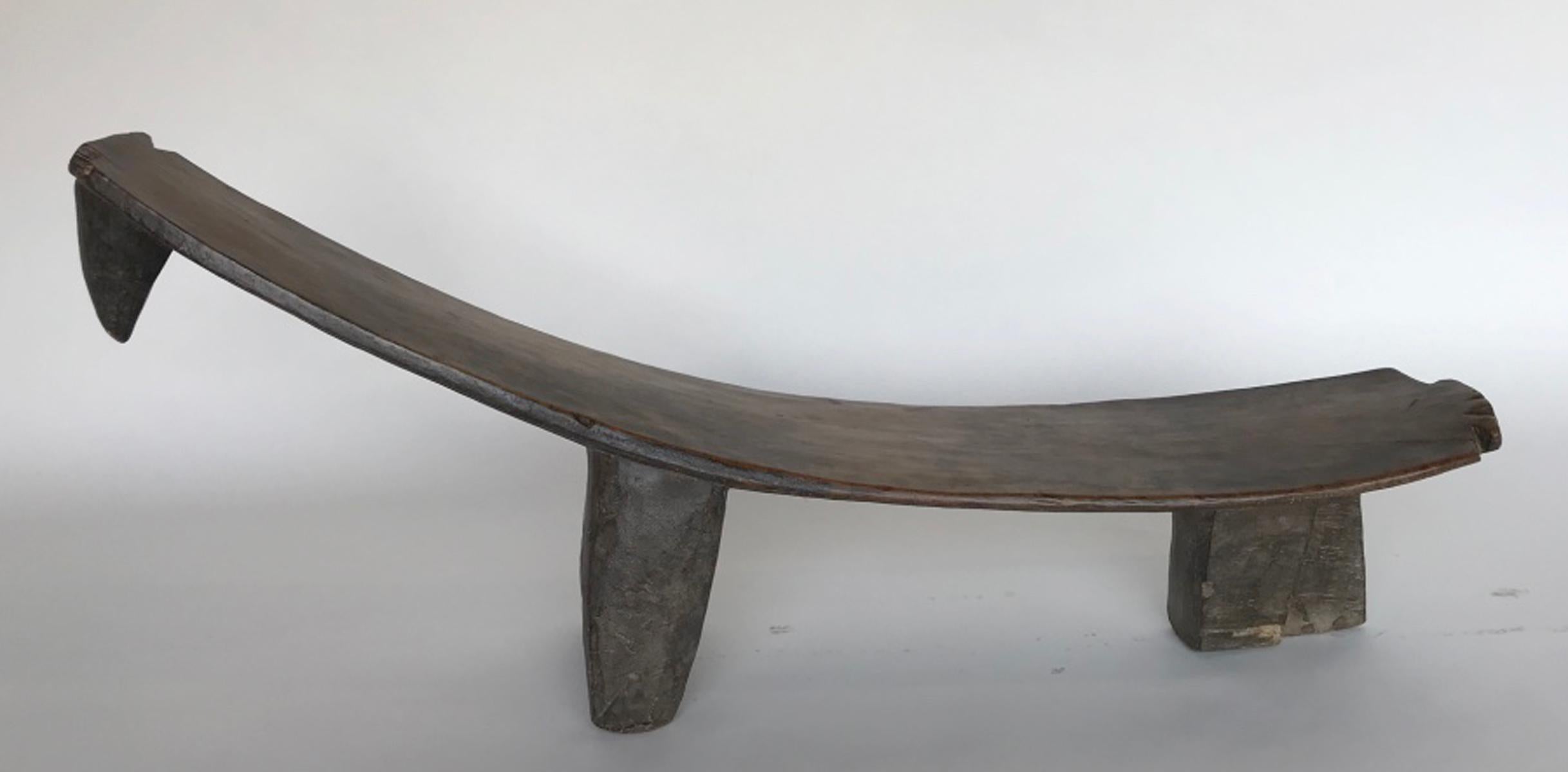 20th Century Antique Wooden Bench by the Lobi People of Africa