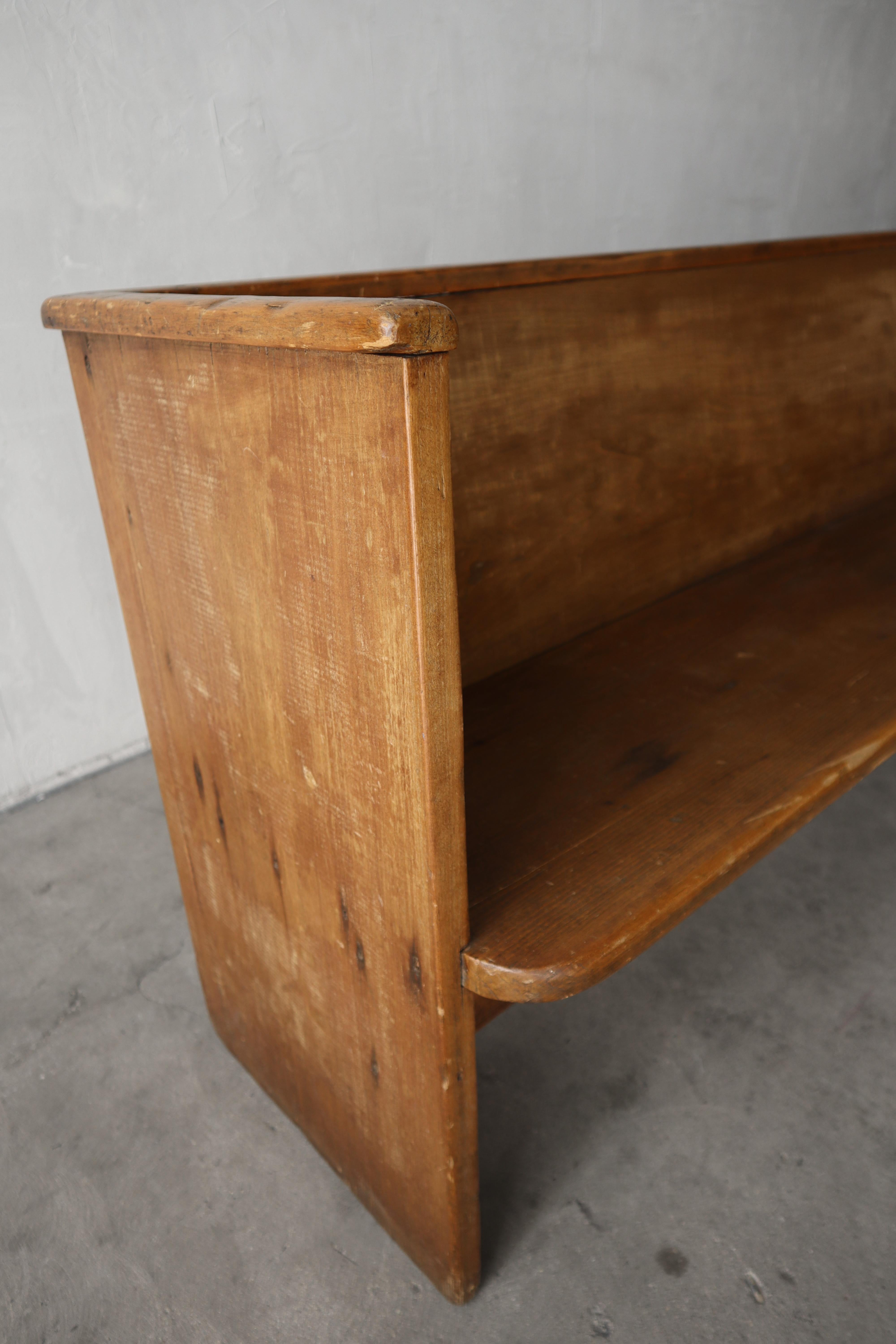 Antique Primitive Wooden Pew Bench 1