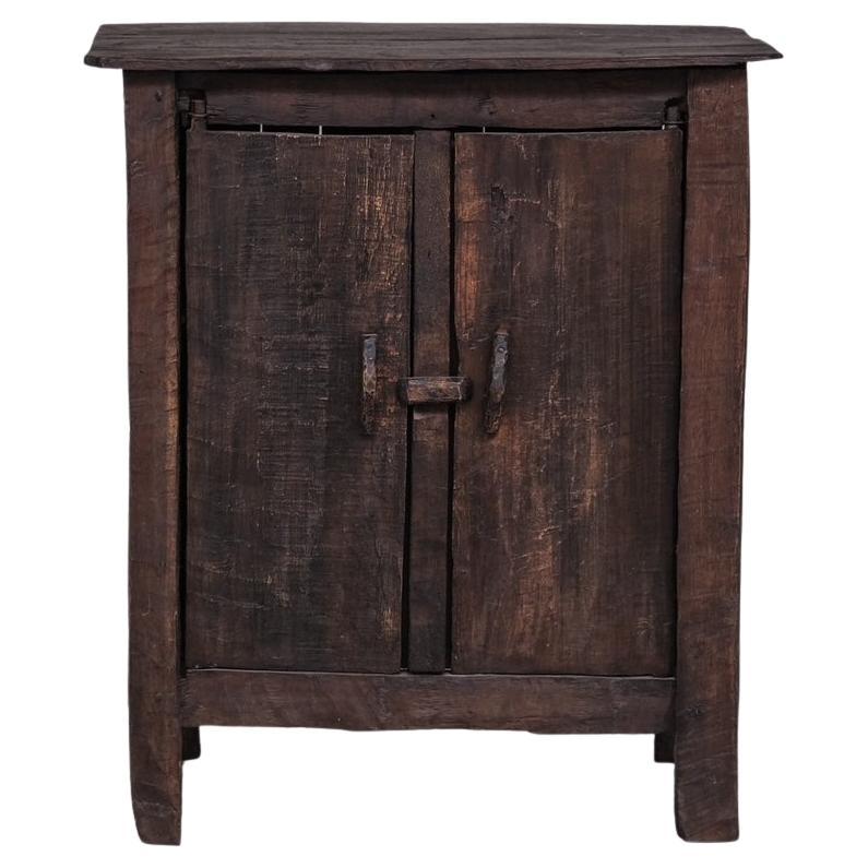 Antique Primitive Wooden Side Cabinet or Console