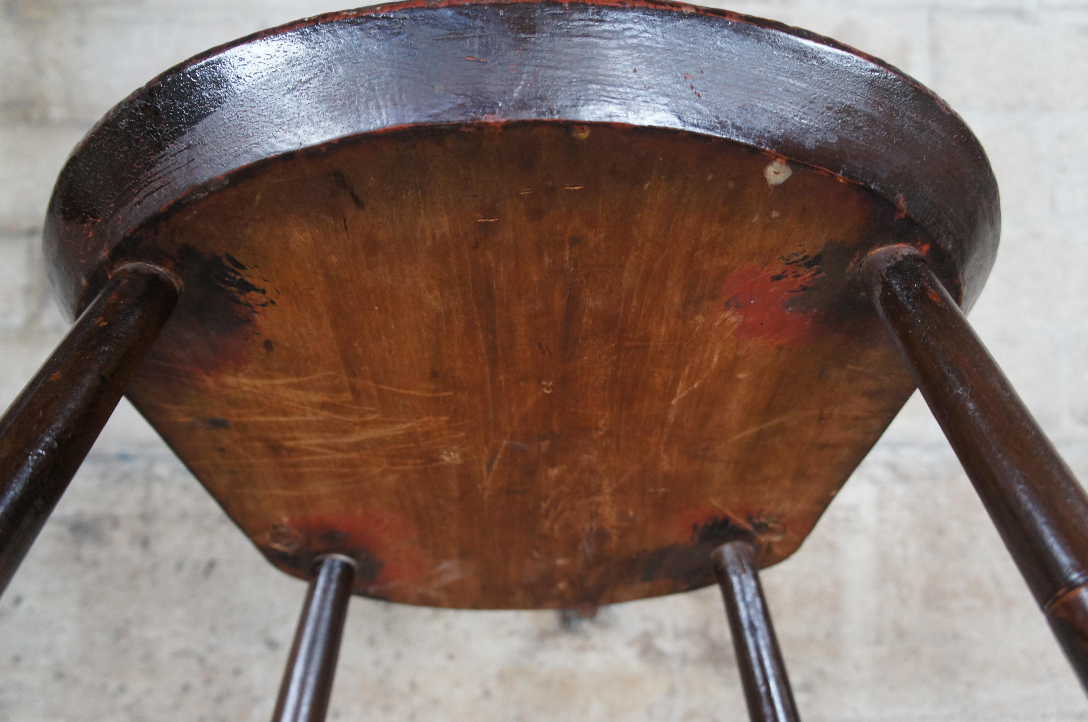 Antique Primitve Windsor Thumb Back Slat Back Side Dining Vanity Accent Chair 33 5