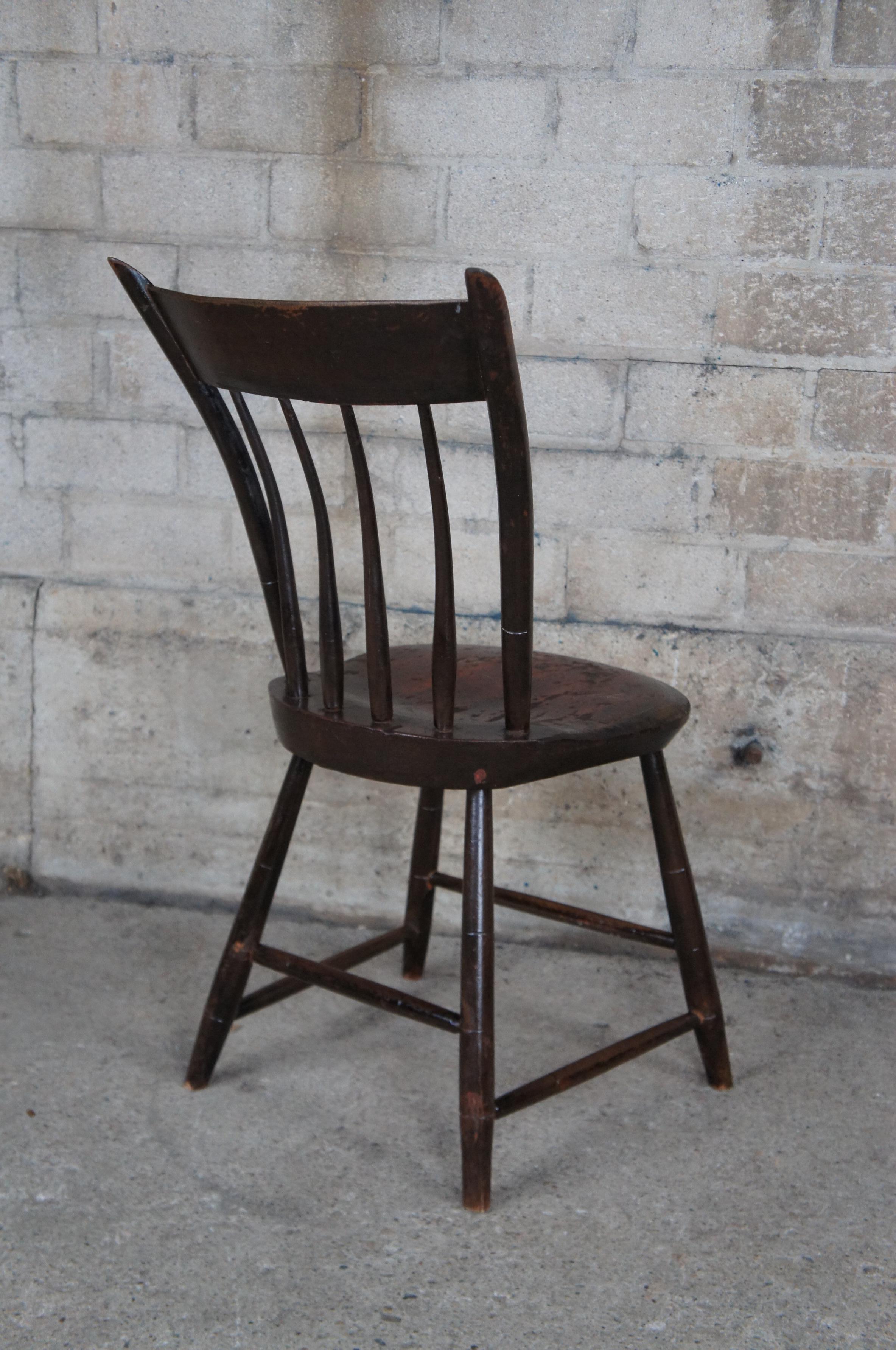 Antique Primitve Windsor Thumb Back Slat Back Side Dining Vanity Accent Chair 33 1