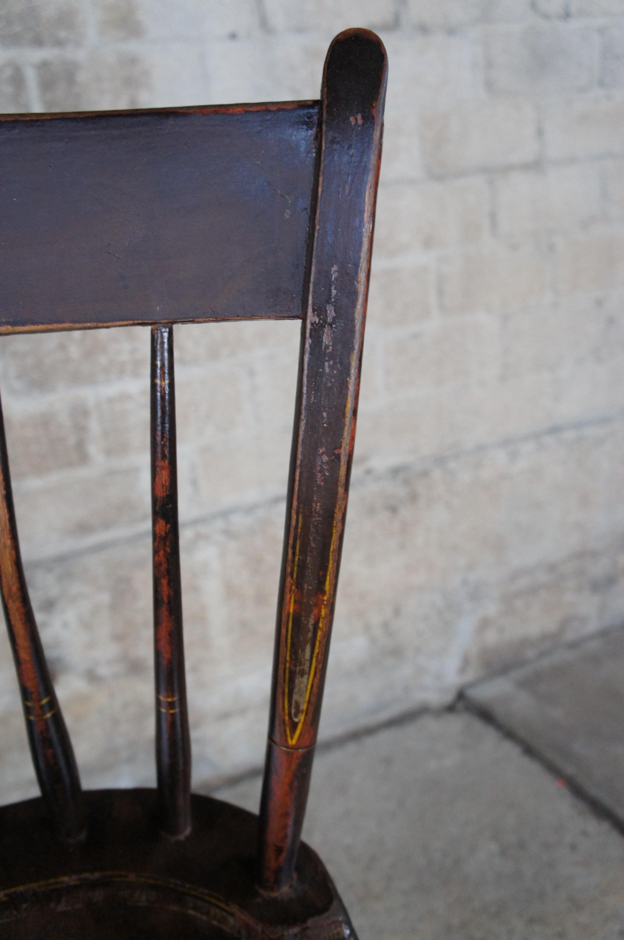 Antique Primitve Windsor Thumb Back Slat Back Side Dining Vanity Accent Chair 33 3