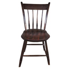 Antique Primitve Windsor Thumb Back Slat Back Side Dining Vanity Accent Chair 33