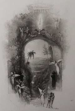 Antique Print After J.M.W Turner, the Expulsion from Paradise, 1835