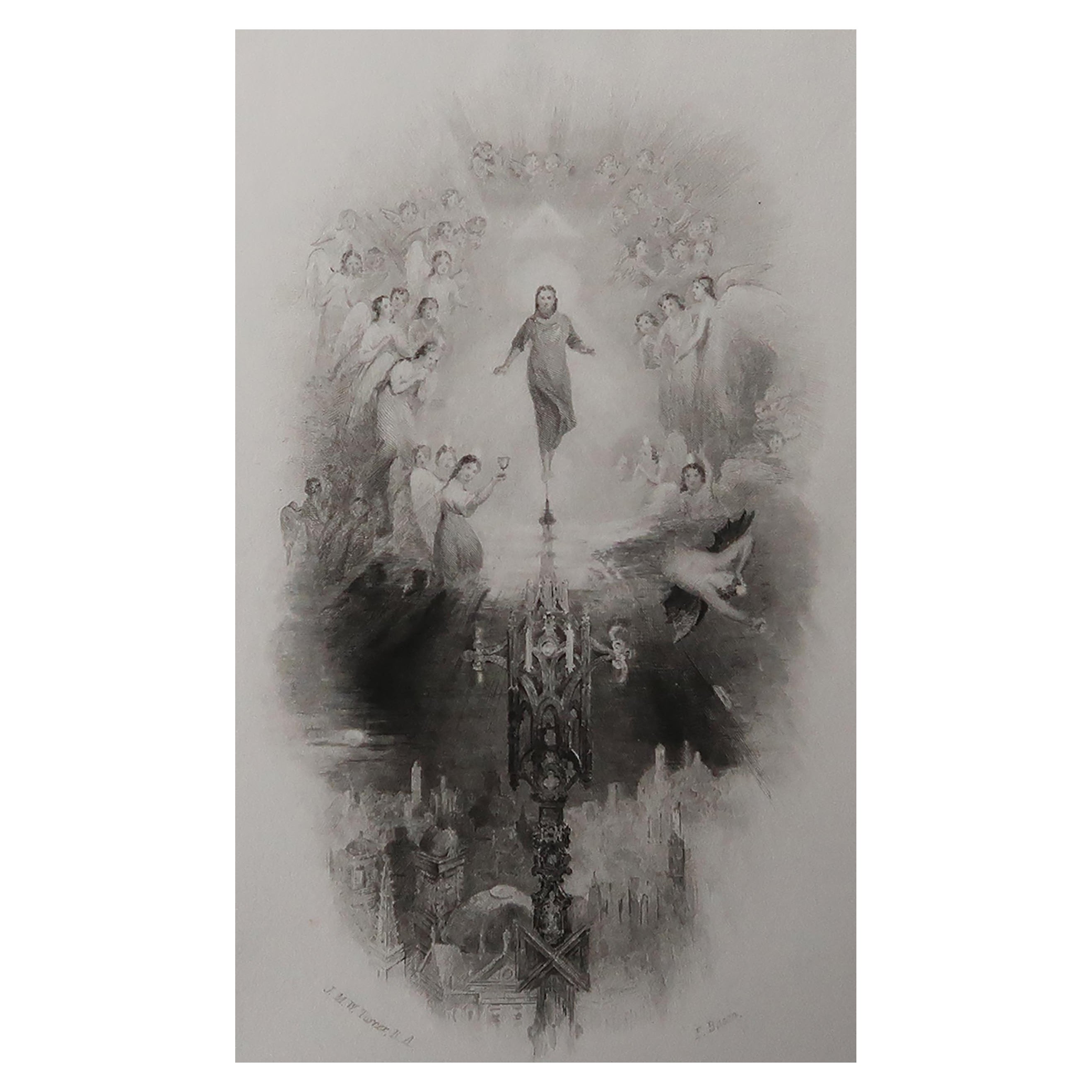 Antique Print After J.M.W Turner, the Temptation on the Pinnacle, 1835
